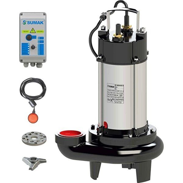 Sumak Pompa Sumak SBRT15/2 Bıçaklı Foseptik Dalgıç Pompa Trifaze (380V) 1.5 Hp