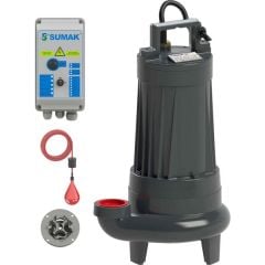 Sumak Pompa Sumak SBRT75/3-P Parçalayıcı Bıçaklı Foseptik Dalgıç Pompa Trifaze (380V) 7.5hp
